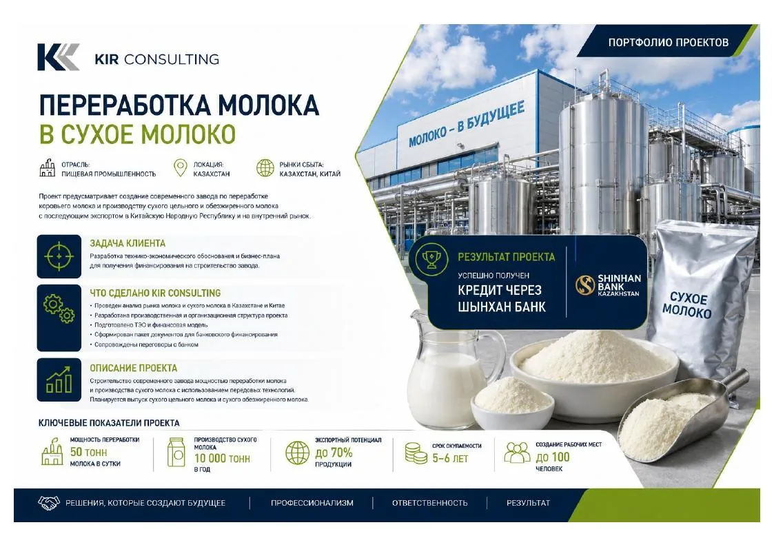 Переработка молока в сухое молоко